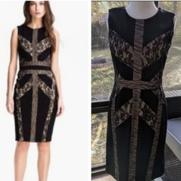 BCBGMaxAzria Raina Black Sheath Dress S - Picture 1 of 5